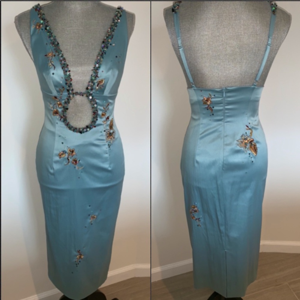 Julian Joyce Beaded Embroidered Cocktail Dress